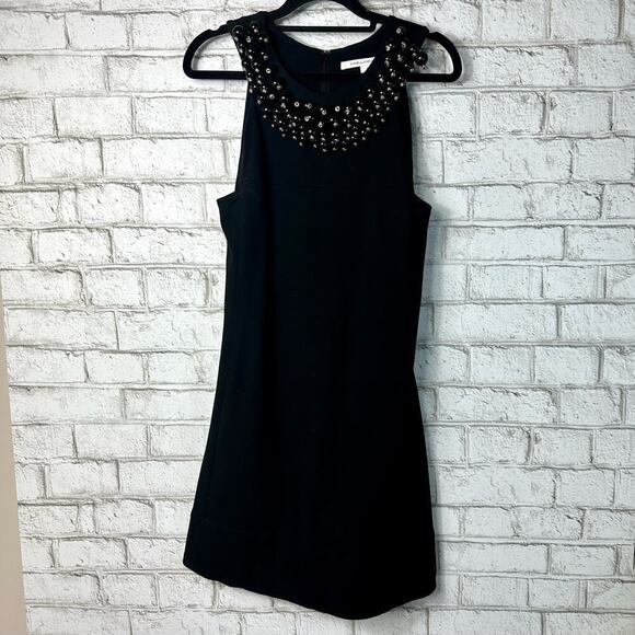 Diane von Furstenberg Dress Ceecee Beaded Shift Sleeveless Black 4 - Picture 2 of 13